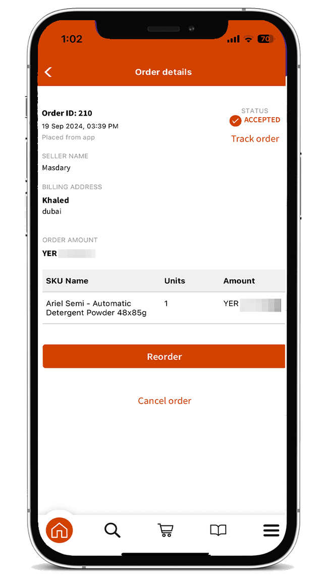 Favourites and saved items