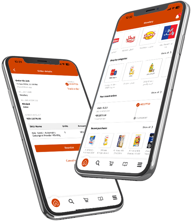 Masdary app showing order tracking and delivery status